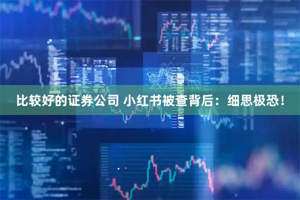 比较好的证券公司 小红书被查背后：细思极恐！