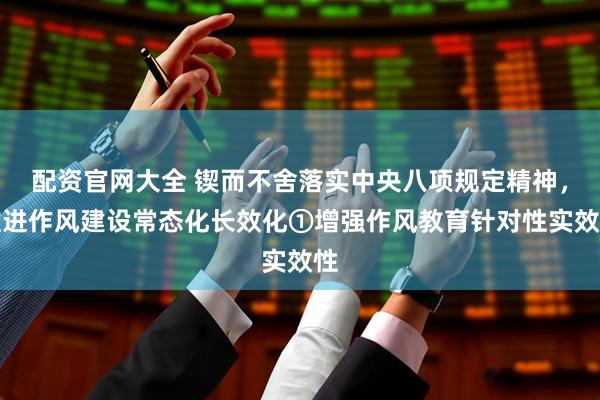 配资官网大全 锲而不舍落实中央八项规定精神，推进作风建设常态化长效化①增强作风教育针对性实效性